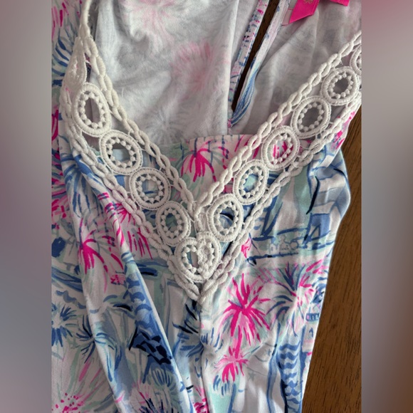 Lilly Pulitzer Lala Romper SZ XS Crew Blue Tint Sea To Shining Sea - Picture 10 of 16